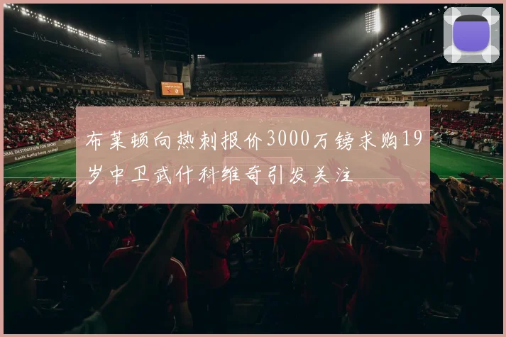 布莱顿向热刺报价3000万镑求购19岁中卫武什科维奇引发关注